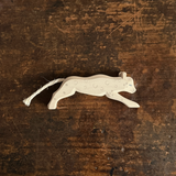 Handmade Wooden Snow Leopard