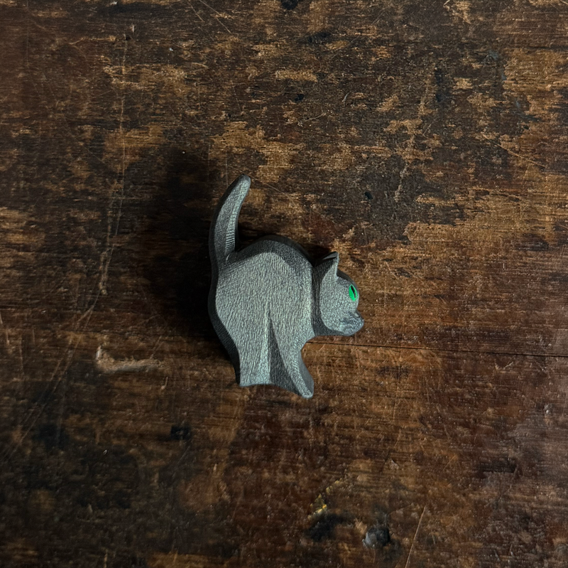 Handmade Wooden Cat for Witch