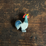 Handcrafted Wooden Dark Rooster