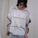 Women's Handwoven Noor Mali Top - Indigo Stripe