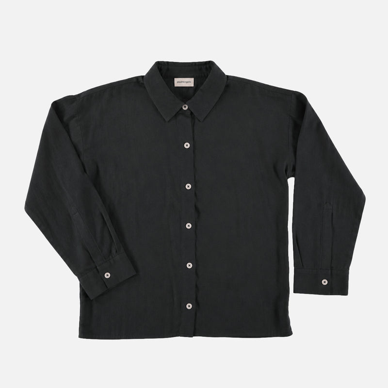 Women's Cotton Camelia Shirt - Pirate Black