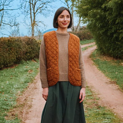 Women's Cotton Quilted Cercis Vest - Monks Robe
