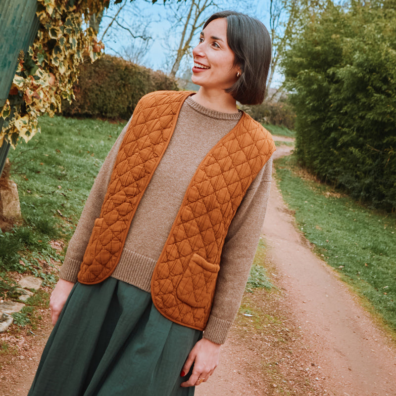 Women's Cotton Quilted Cercis Vest - Monks Robe