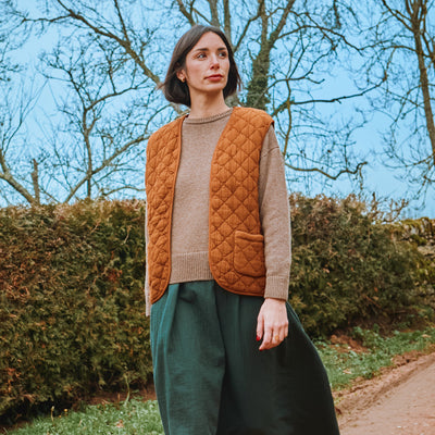 Women's Cotton Quilted Cercis Vest - Monks Robe