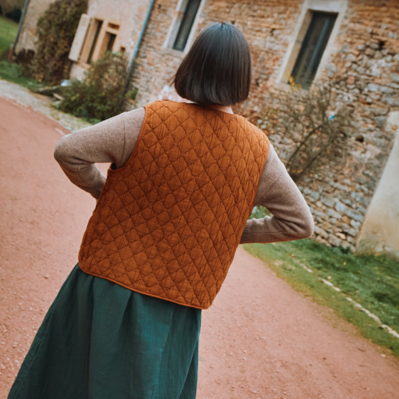 Women's Cotton Quilted Cercis Vest - Monks Robe