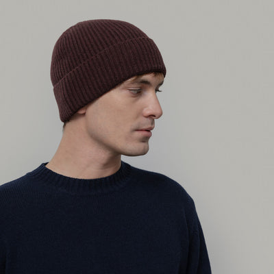 Adults Recycled Cashmere Marcello Beanie - Brown Caffe