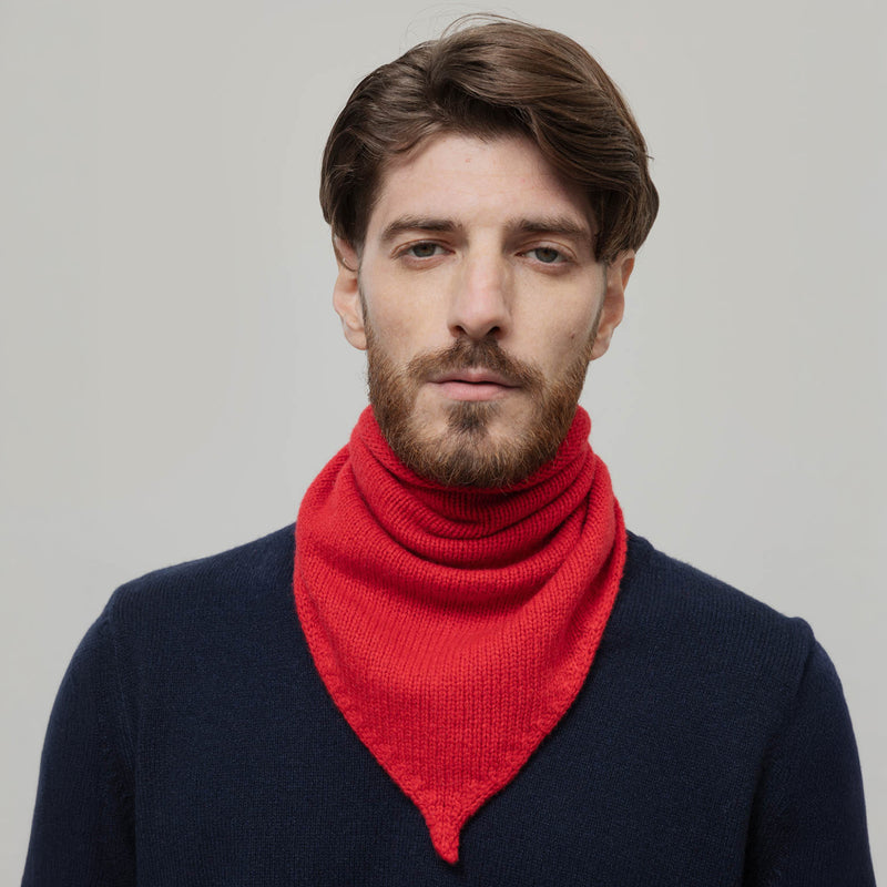 Adults Recycled Cashmere Masha Bandana/Scarf - Red Papavero