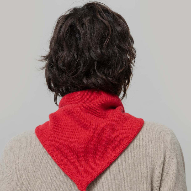 Adults Recycled Cashmere Masha Bandana/Scarf - Red Papavero