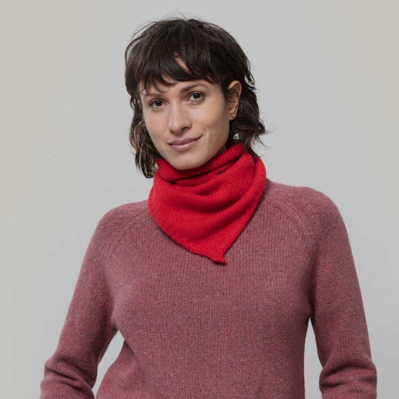 Adults Recycled Cashmere Masha Bandana/Scarf - Red Papavero