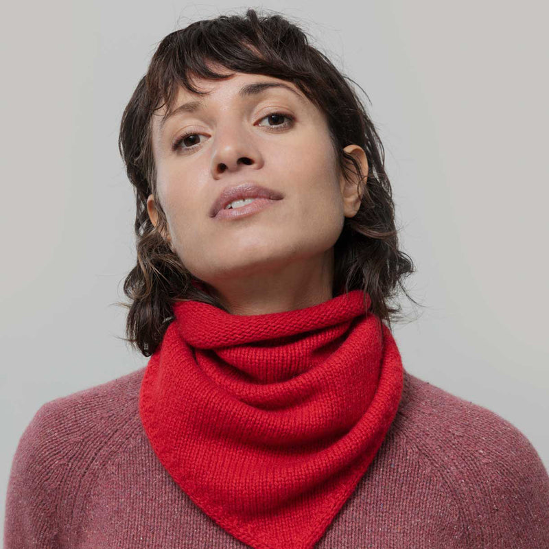 Adults Recycled Cashmere Masha Bandana/Scarf - Red Papavero