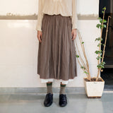 Women's Handloomed Silk Gayle Reversilbe Skirt - Brown Checks