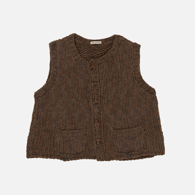 Women's Hand Spun Merino Wool Bobby Vest - Brown