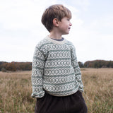 Kids Alpaca Pattern Sweater - Creme