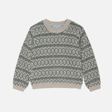 Kids Alpaca Pattern Sweater - Creme
