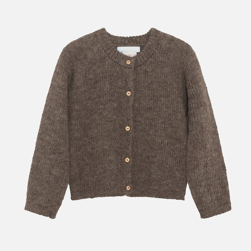 Kids Suri Alpaca Cardigan - Owl