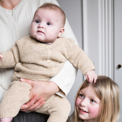Baby Suri Alpaca Cardigan - Oatmilk