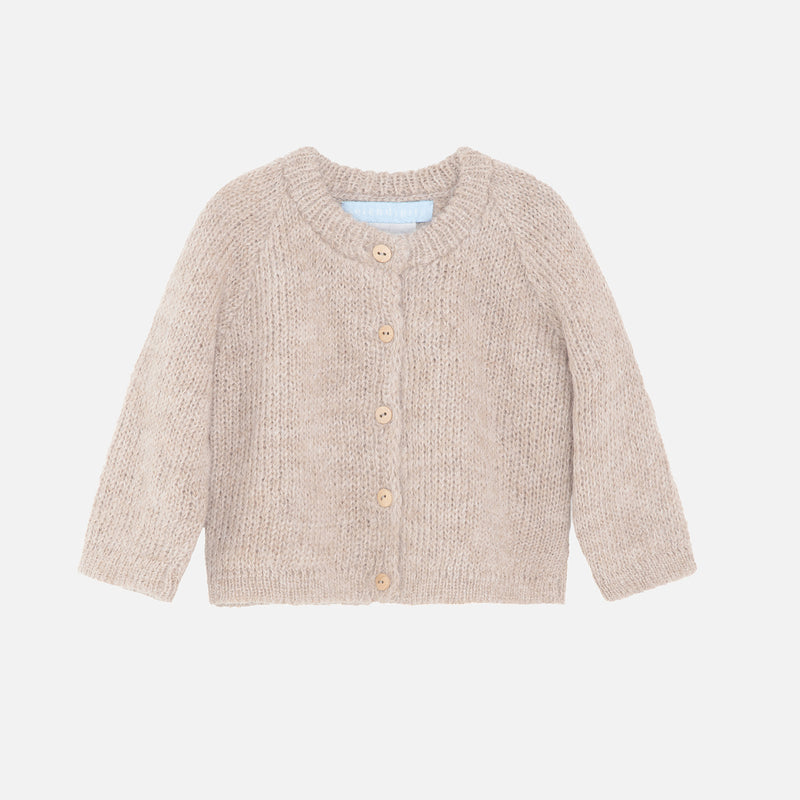 Baby Suri Alpaca Cardigan - Oatmilk