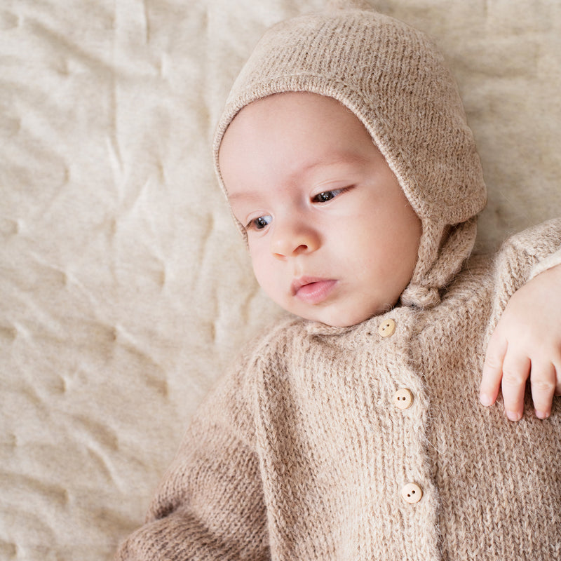 Baby Suri Alpaca Bonnet - Oatmilk