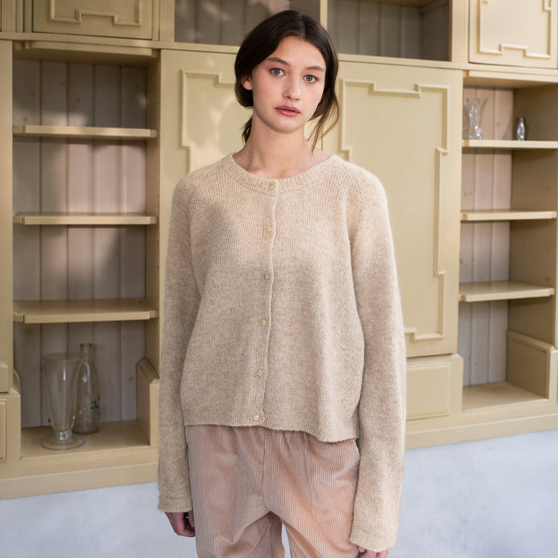 Women's Suri Alpaca Cardigan - Oatmilk
