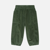 Kids Cotton Corduroy Barrel Pants - Bay Leaf