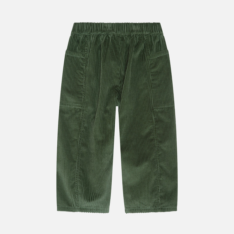 Kids Cotton Corduroy Barrel Pants - Bay Leaf