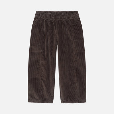 Kids Cotton Corduroy Barrel Pants - Earth