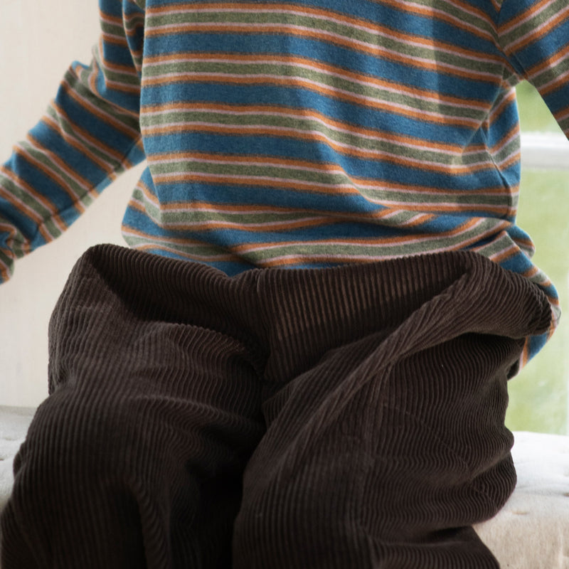 Kids Cotton Corduroy Barrel Pants - Earth