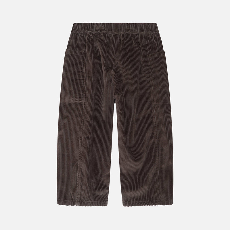 Kids Cotton Corduroy Barrel Pants - Earth