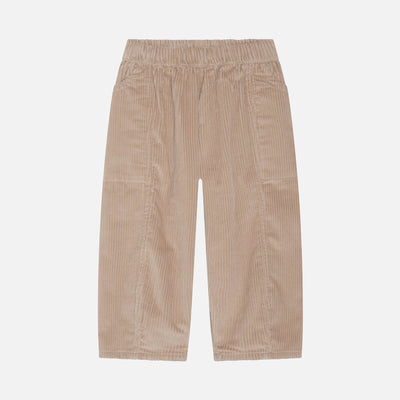 Kids Cotton Corduroy Barrel Pants - Sesame