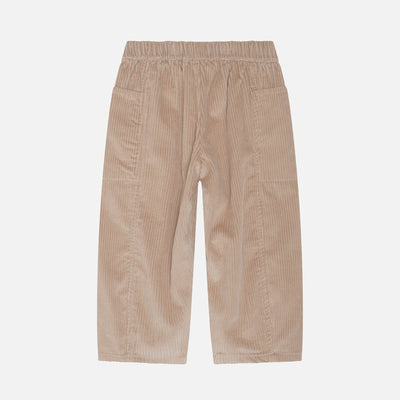 Kids Cotton Corduroy Barrel Pants - Sesame