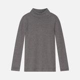 Kids Cotton Turtleneck Top - Soil