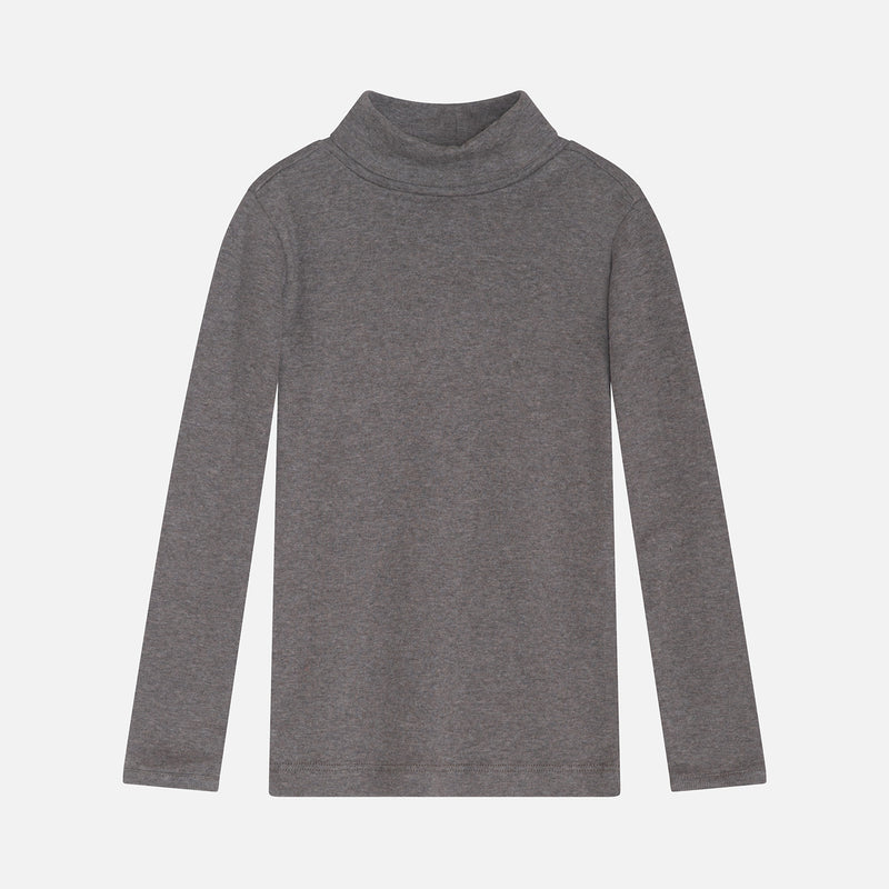 Kids Cotton Turtleneck Top - Soil