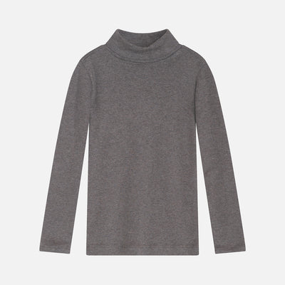 Kids Cotton Turtleneck Top - Soil