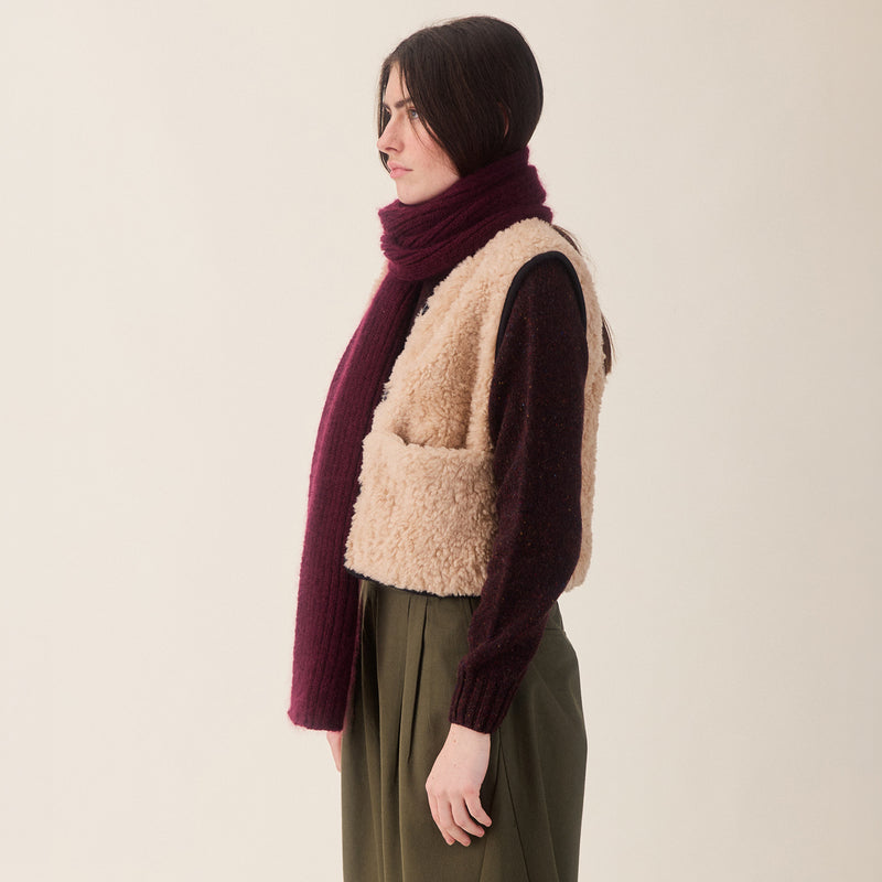 Women's Teddy Wool Aida Vest - Natural