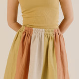 Women's Linen & Cotton Willow Skirt - Patchwork Mix