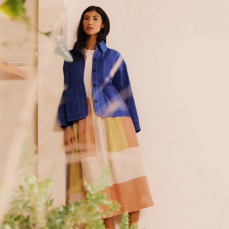 Women's Linen & Cotton Willow Skirt - Patchwork Mix