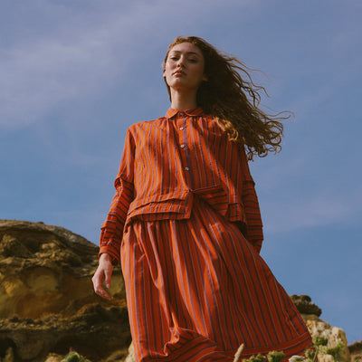 Women's Cotton/Linen Lotta Shirt - Red Stripe
