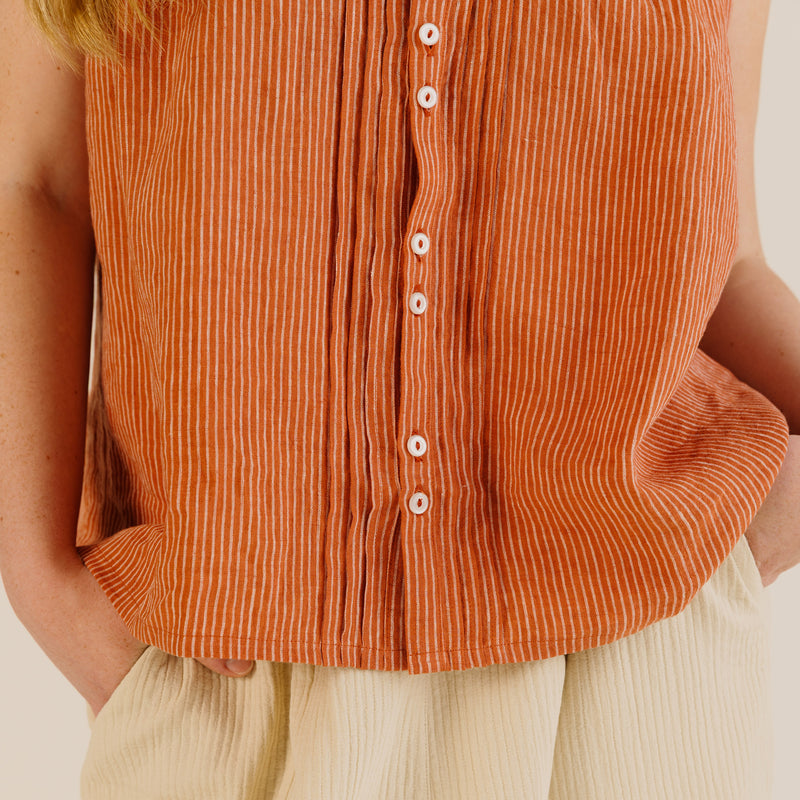 Women's Linen Deli Shirt - Brick