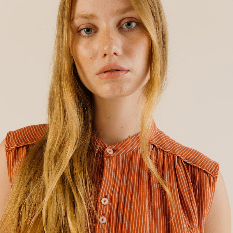 Women's Linen Deli Shirt - Brick