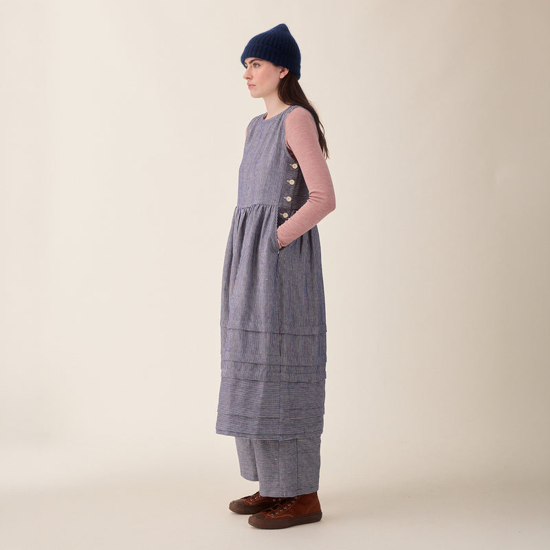 Women's Hemp/Cotton Robbie Dress - Railroad Stripe