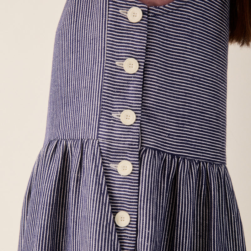 Women's Hemp/Cotton Robbie Dress - Railroad Stripe