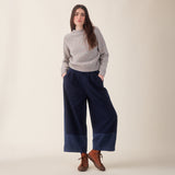 Women's Linen/Cotton Leila Trousers - Indigo Mix