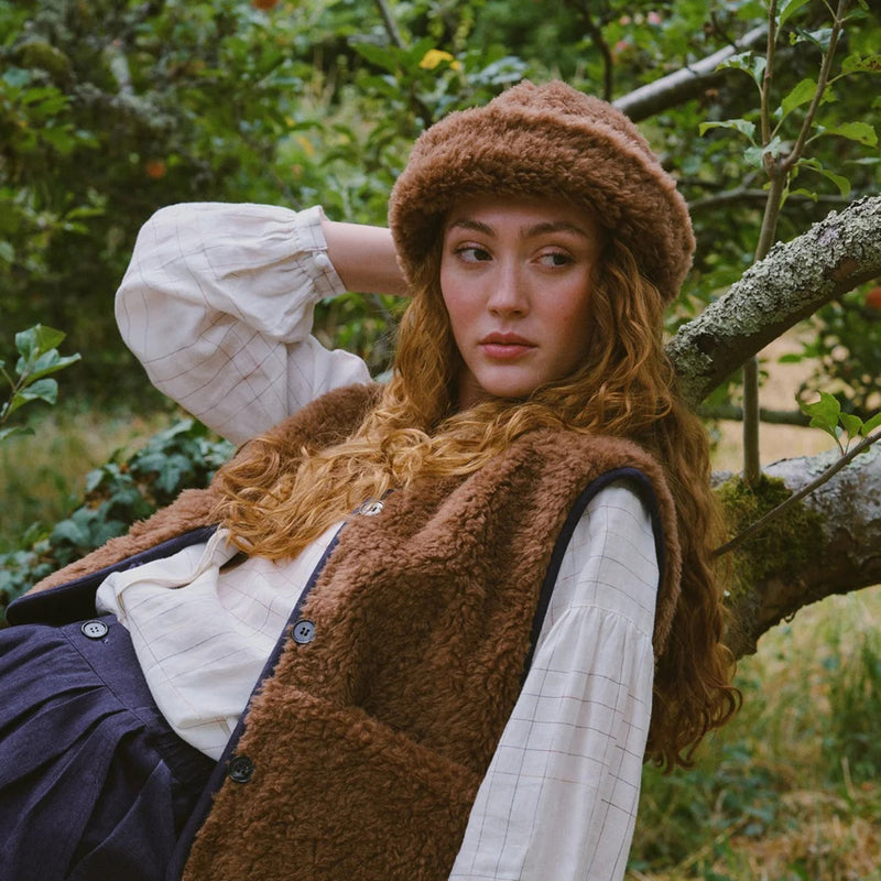 Women's Teddy Wool Cloud Hat - Brown