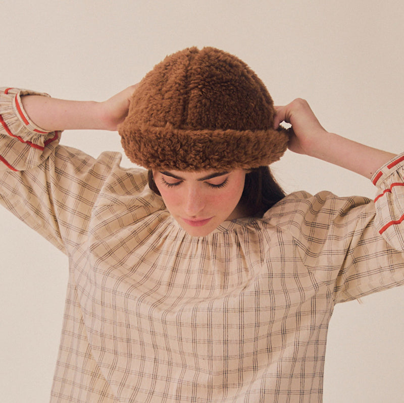 Women's Teddy Wool Cloud Hat - Brown