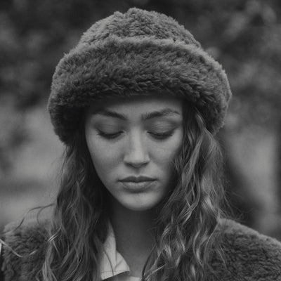 Women's Teddy Wool Cloud Hat - Brown