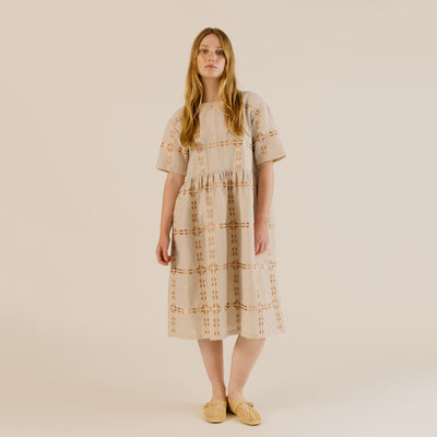 Women's Linen & Cotton Una Dress - Oat Emblem
