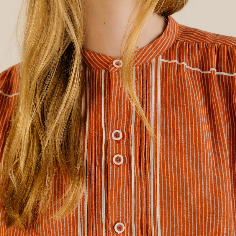 Women's Linen Willow Shirt - Brick