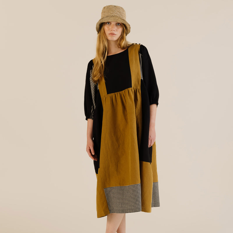 Women's Linen & Cotton Winnie Dress - Patchwork