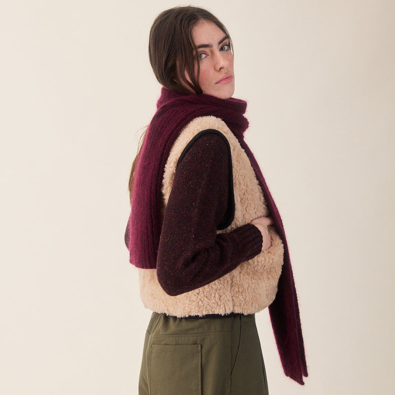Women's Teddy Wool Aida Vest - Natural