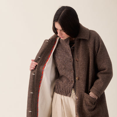 Women's Wool Bobby Coat - Brown Marl